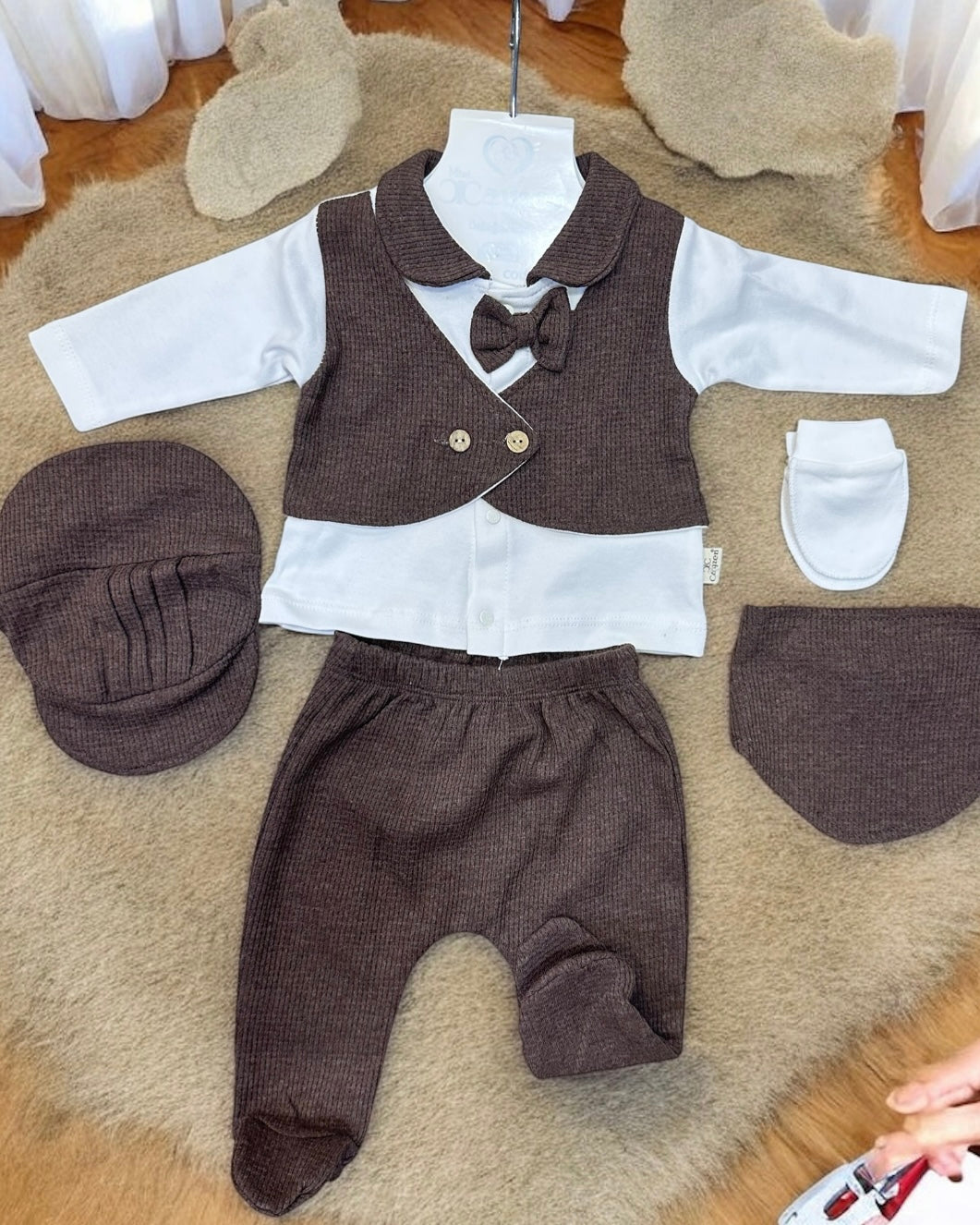 Ensemble Bébé 5 Pièces en COTON– Douceur et Confort au Quotidien 💖