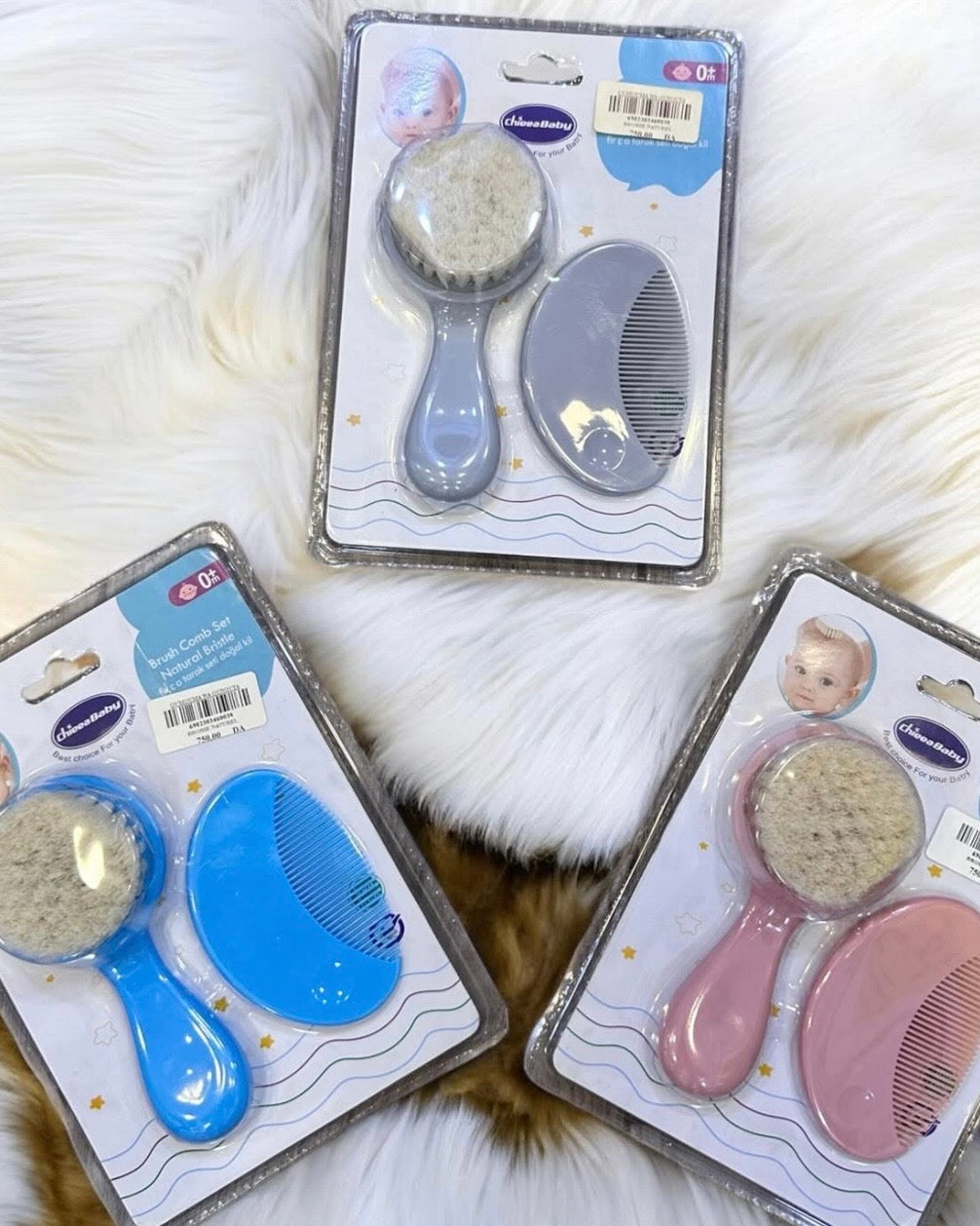 ☁️ Ensemble Brosse et Peigne "Douceur Naturelle" – Le Soin Délicat dès la Naissance