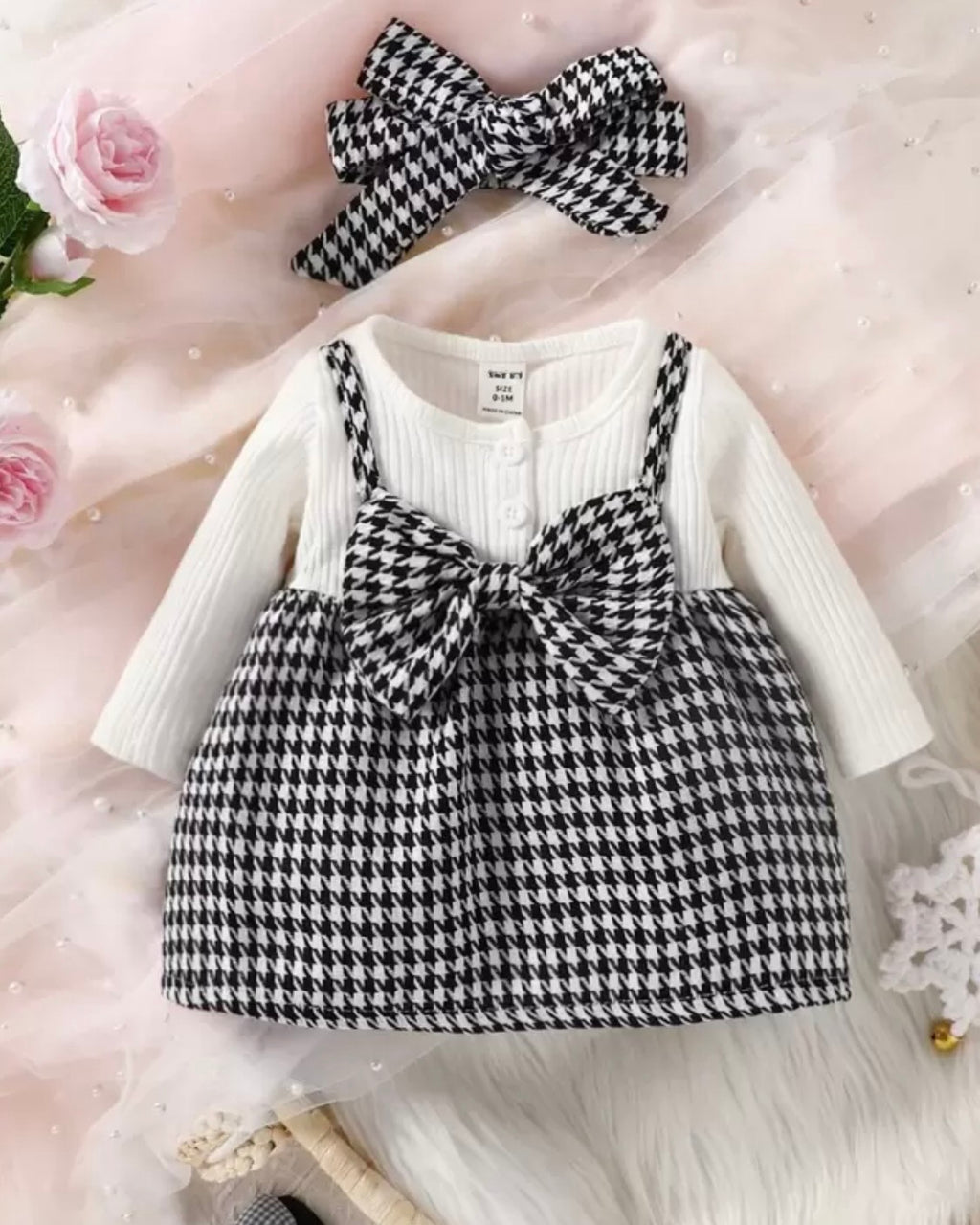 🖤 Ensemble 2 Pièces "Élégance Pied-de-Poule" – Un Look Chic & Intemporel 0-3M
