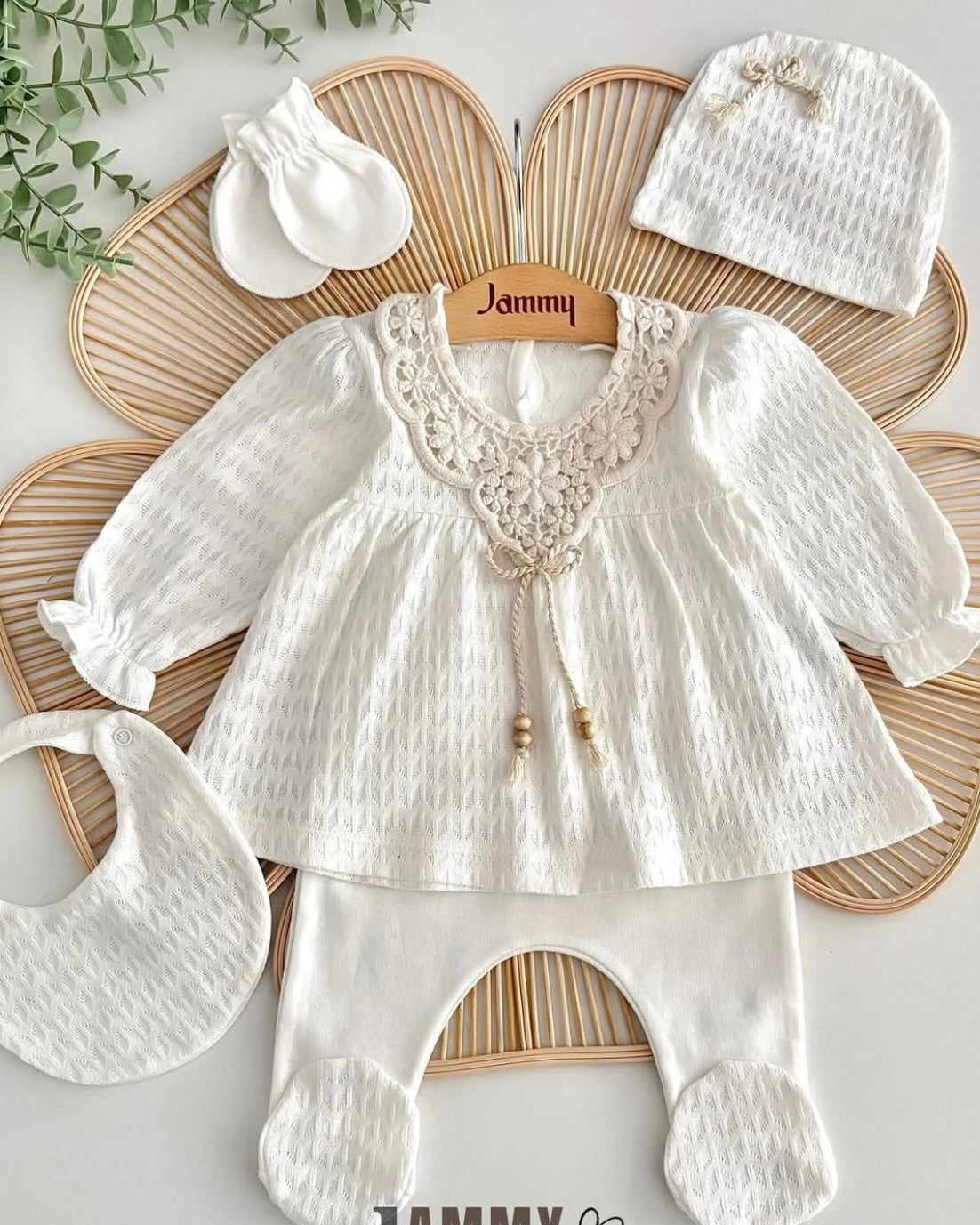 👶💖 Ensemble Nouveau-Né 5 Pièces – Confort 100% Coton Bland 0"3 Mois