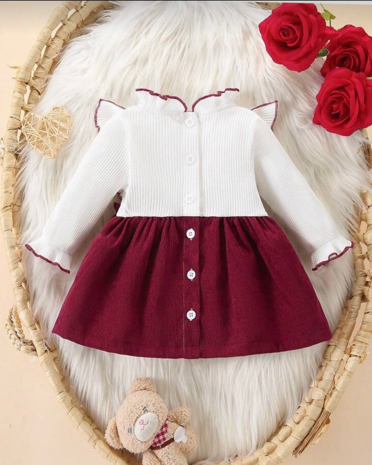 🌹 Ensemble 2 Pièces "Velours & Volants Romantiques" – Charme et Distinction