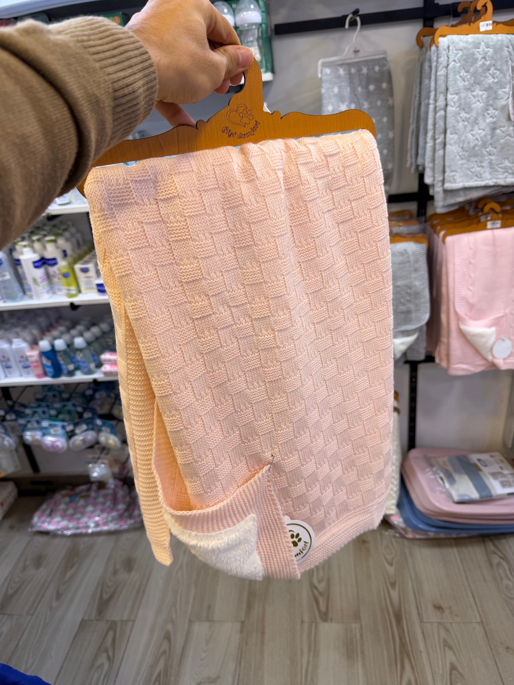 ☁️ Plaid Bébé Luxe en Maille Tricotée - Douceur et Chaleur ROSE