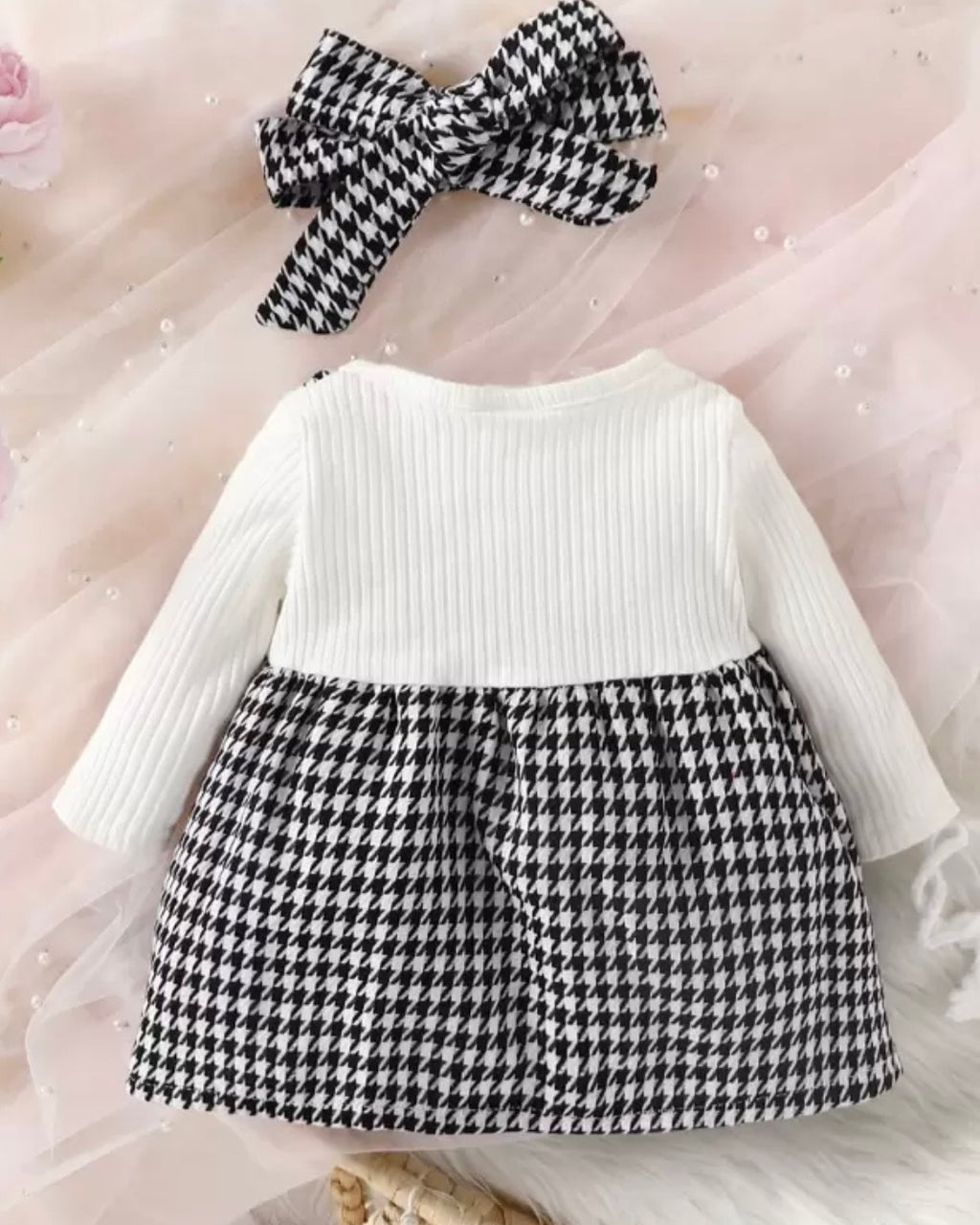 🖤 Ensemble 2 Pièces "Élégance Pied-de-Poule" – Un Look Chic & Intemporel 0-3M
