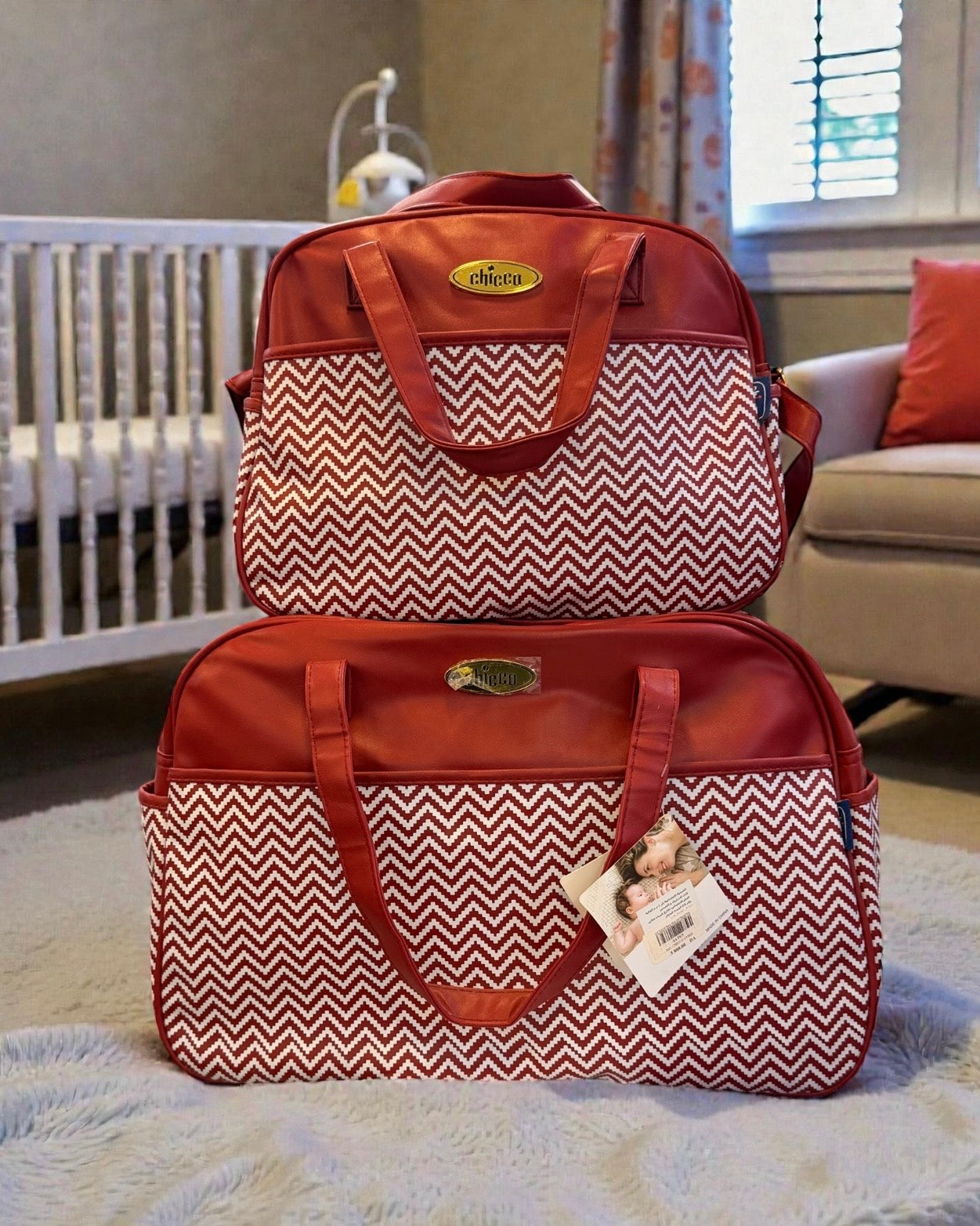 👑 Ensemble de Sacs à Langer 2 Pièces "CHICCO" – ROUGE