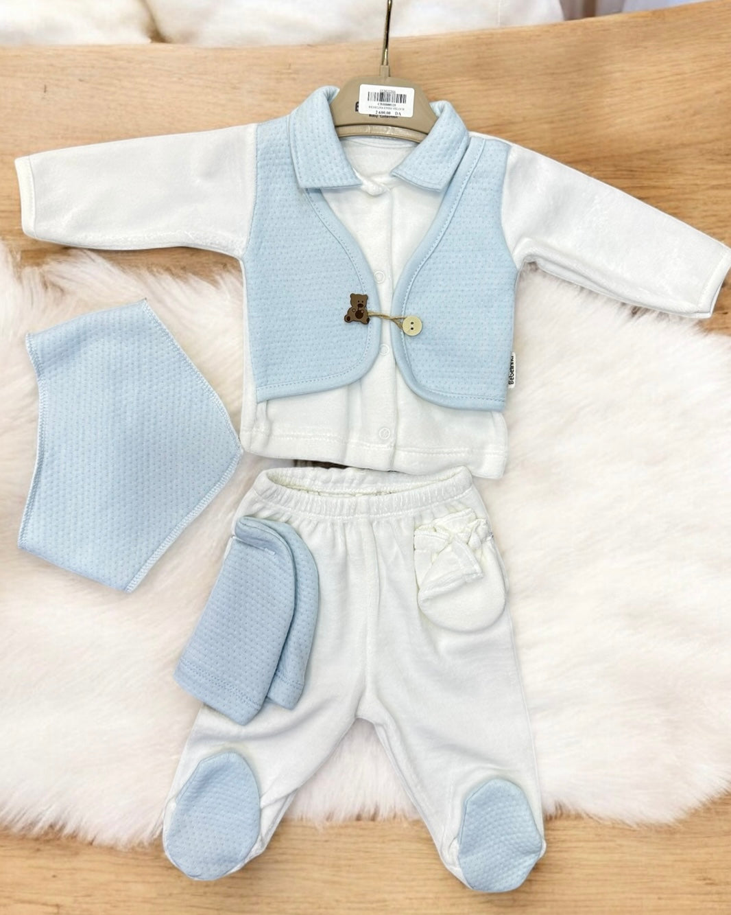 Ensemble Bébé 5 Pièces en Velour– Douceur et Confort au Quotidien 💖