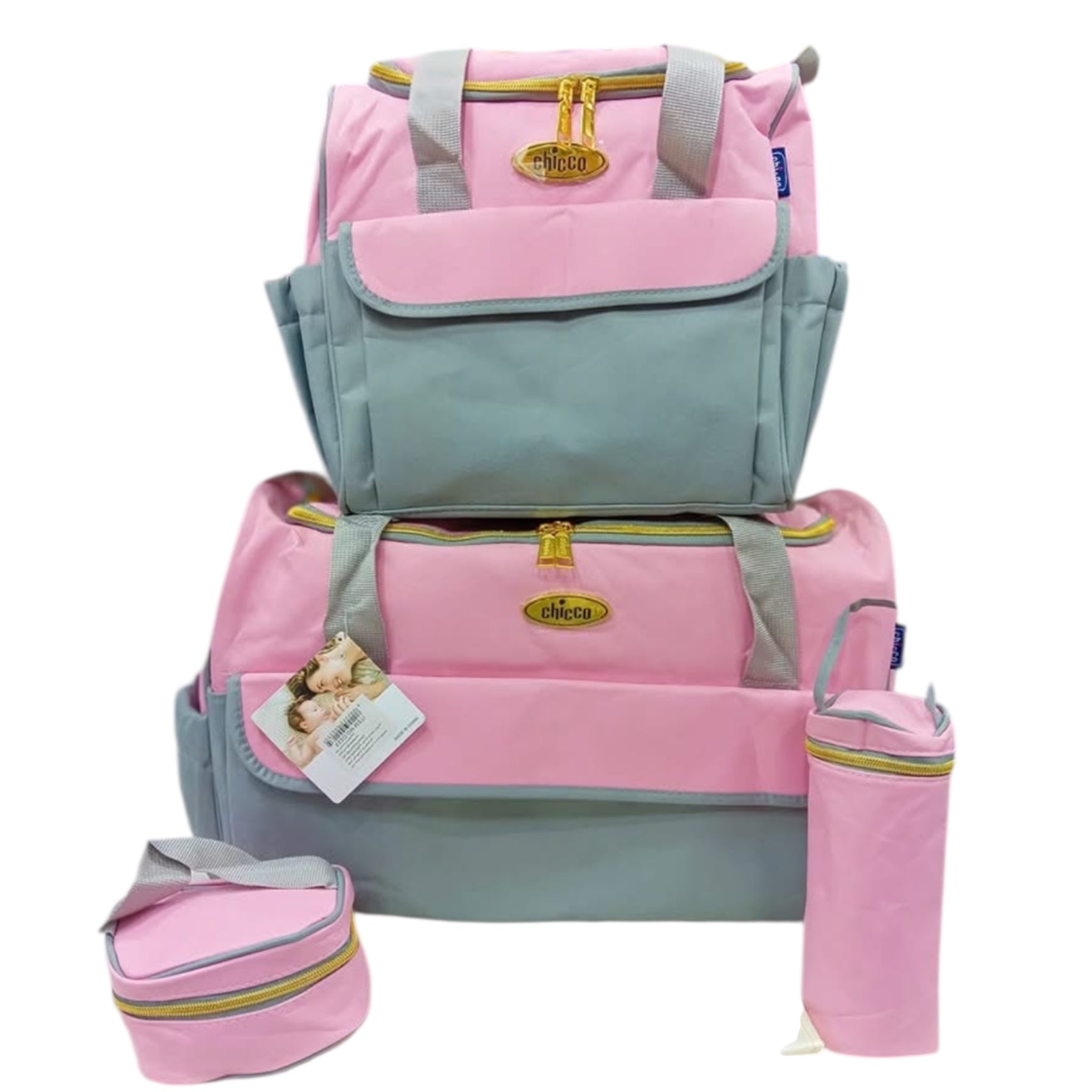 CHICCO Ensemble Sacs à Langer 5 Pièces Imperméable Pour Bébé Rose