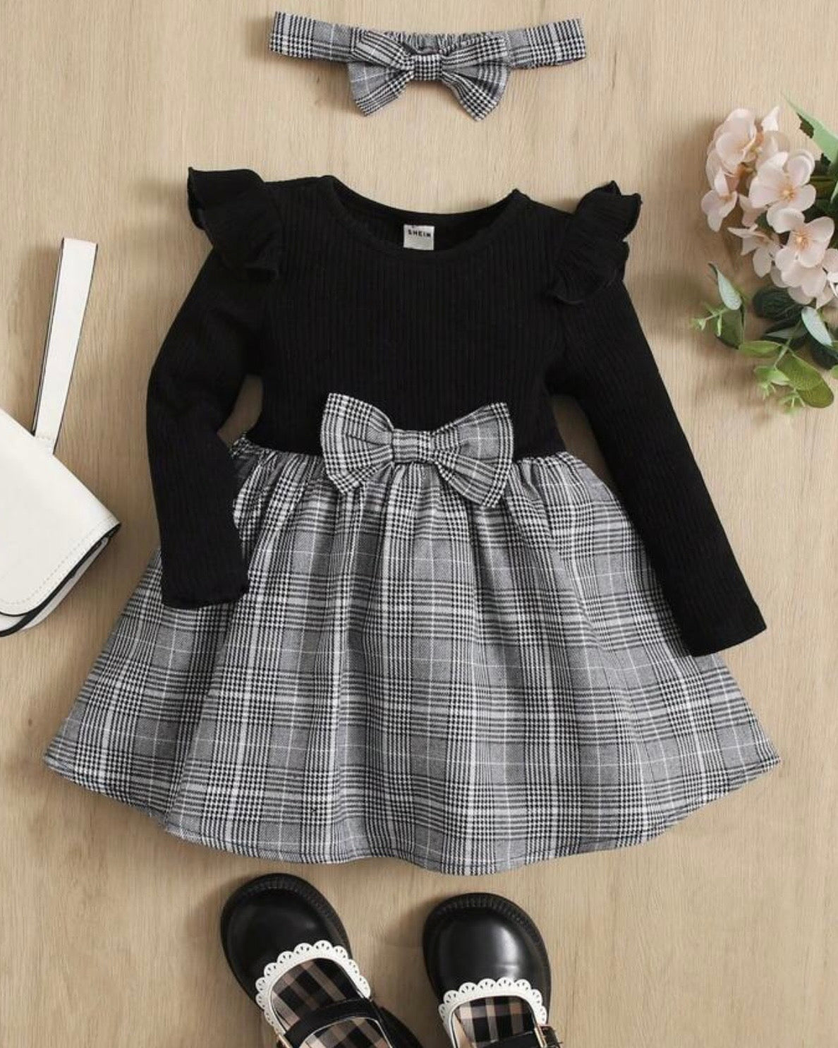 🖤 Ensemble Robe "Héritage Gris & Noir" – Chic & Sophistiqué