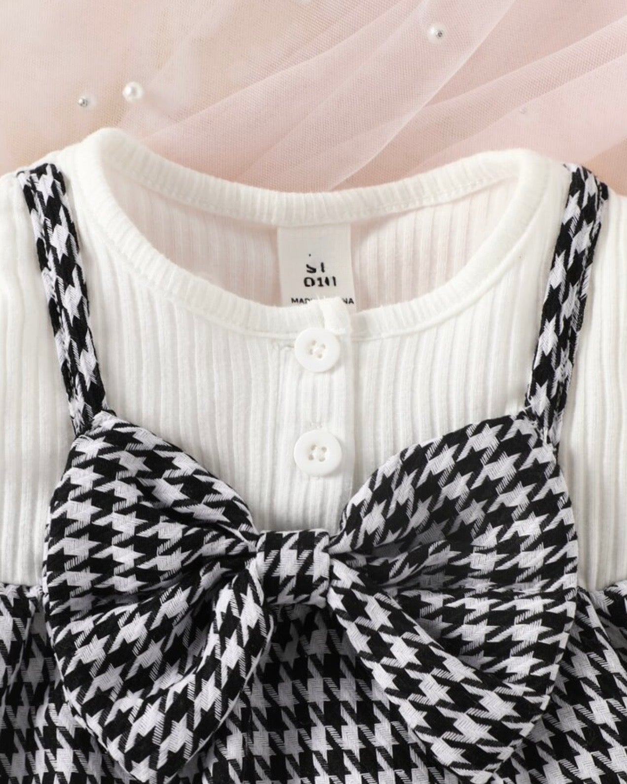 🖤 Ensemble 2 Pièces "Élégance Pied-de-Poule" – Un Look Chic & Intemporel 0-3M