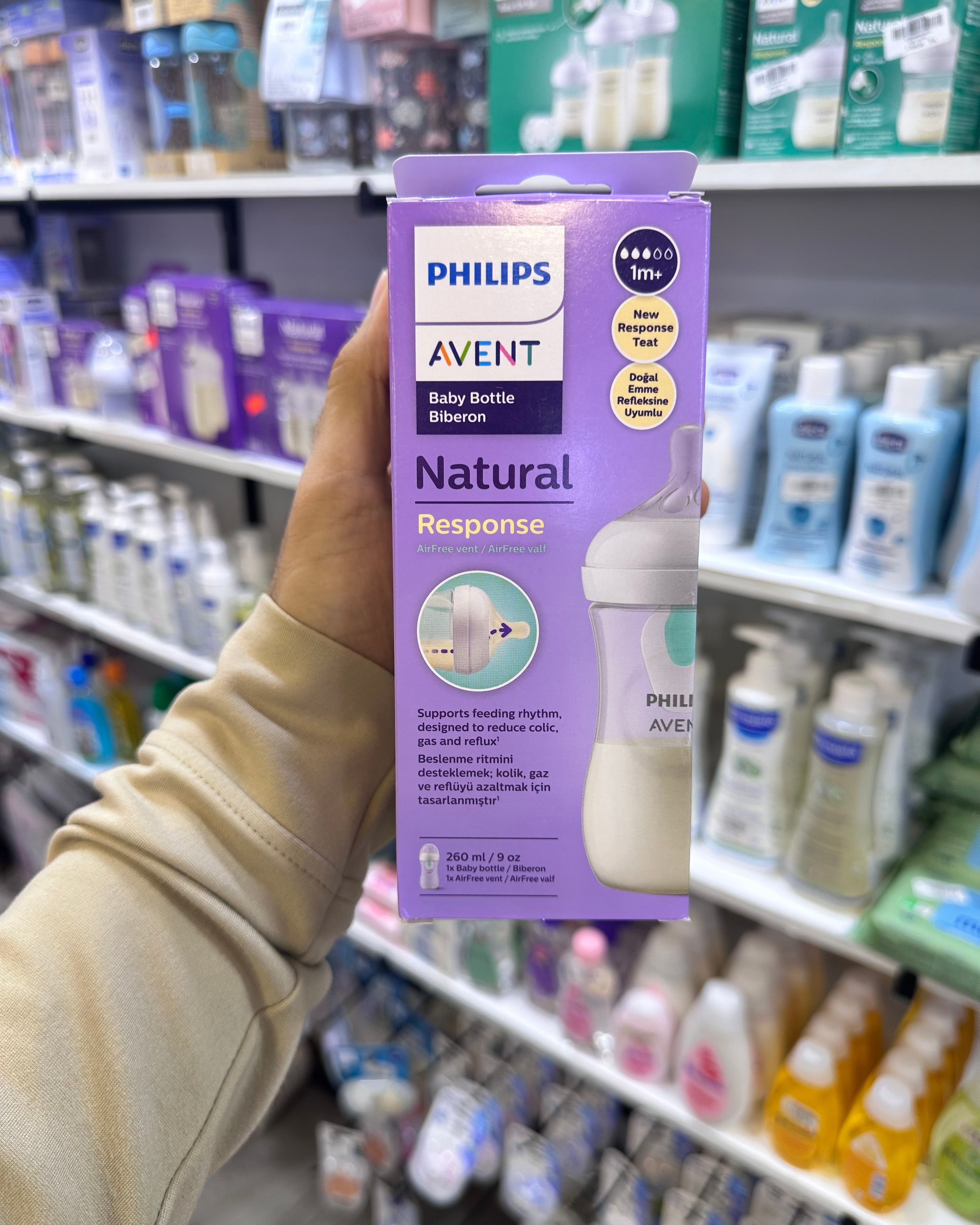Philips Avent Natural Response Biberon 260ml Valve Airfree +1 Mois Débit 3