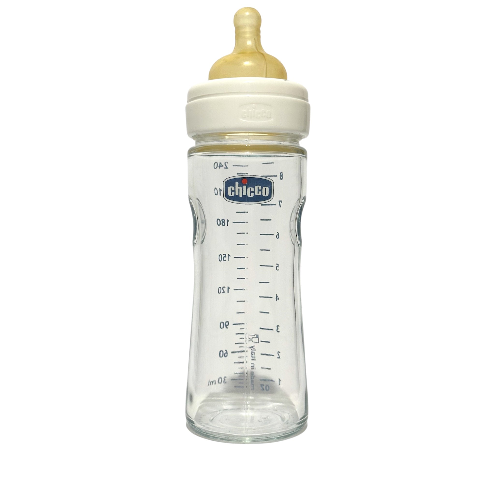 CHICCO BIBERON EN VERRE TETINE EN LATEX 240 ML