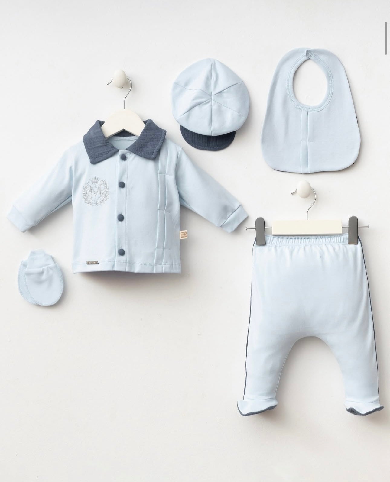 Adorable Ensemble 5 Pièces Bébé Garçon Style Gentleman 0-3 Mois