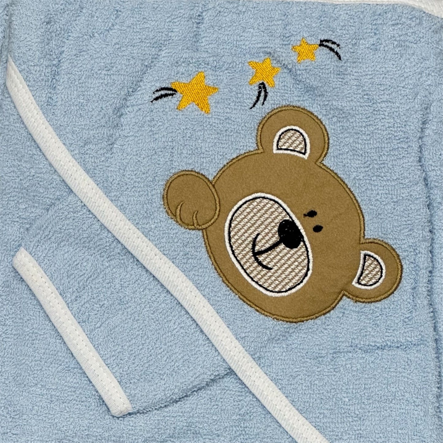 Cape de bain bébé avec gant de toilette – 80x80 cm