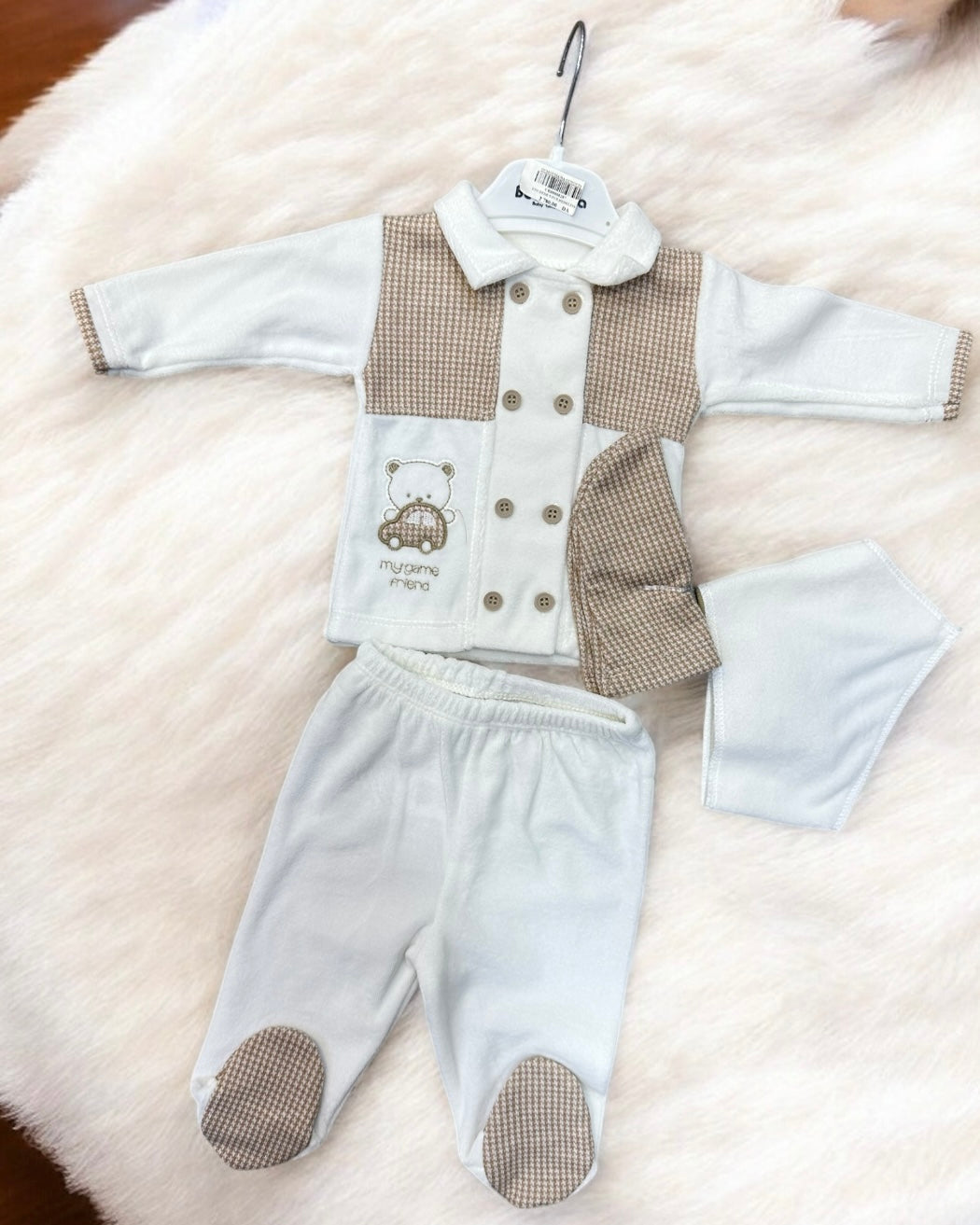 Ensemble Bébé 5 Pièces en Velour– Douceur et Confort au Quotidien 💖