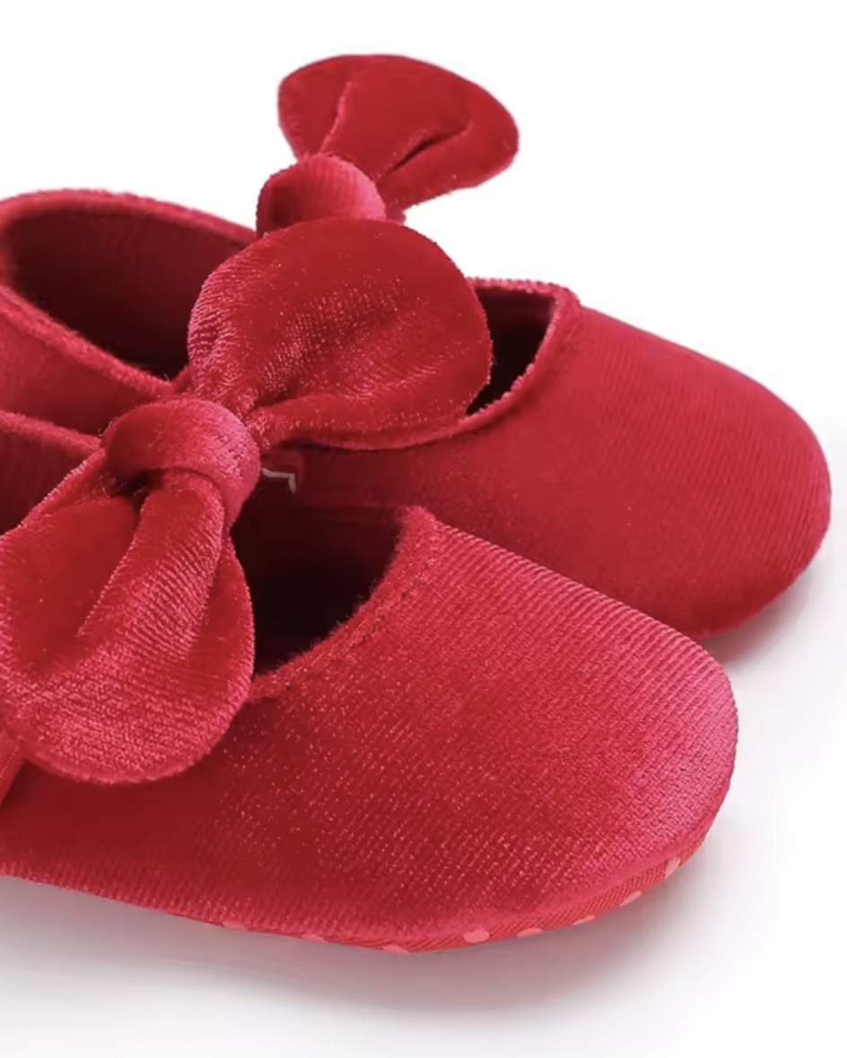 🎀 Chaussures Souples en Velours "Nœud Adorable" – Douceur & Élégance